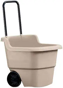 Suncast Resin 15.5 Gallon Multi-Purpose Cart with Wheels, Brown,Taupe