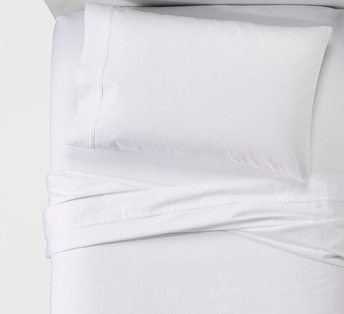 Threshold Performance Queen White Sheet Set Solids 400 Thread Count