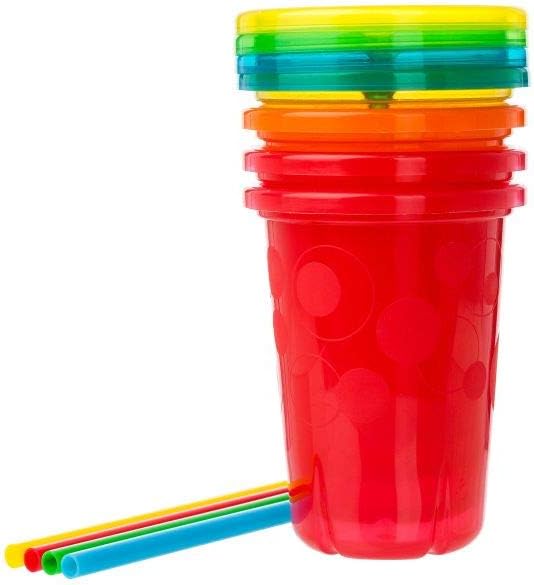 The First Years Take & Toss Straw Cup, Boy, 10 oz, Multicolor, 4 Count