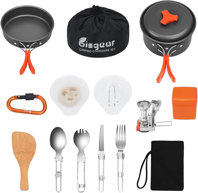 Bisgear Camping Cookware Backpacking Stove Mess Kit