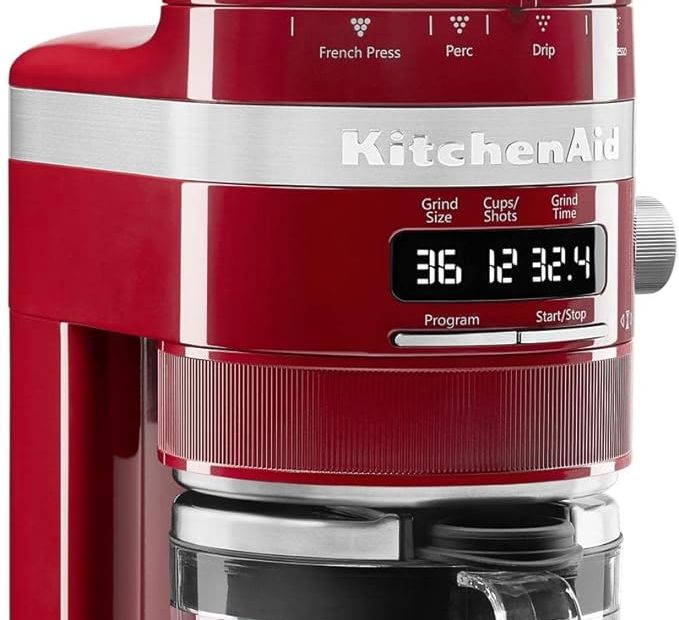 Kitchenaid Burr Coffee Grinder Kcg8433 Empire Red, 10 Oz