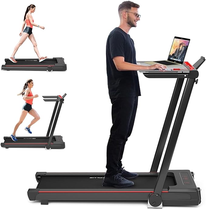 Goplus 3-in-1 Folding Electric Treadmill with Desk