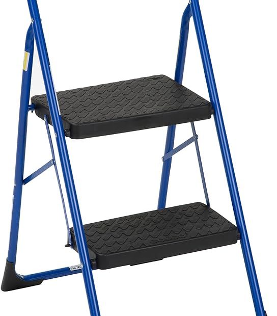 Cosco 2 Step Big Step, Steel Step Stool With Rubber Hand Grip, Blue