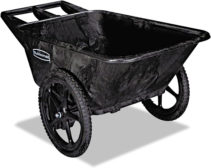 Rubbermaid Commercial Products FG564200BLA Plastic Yard Cart, 7.5 cu. feet