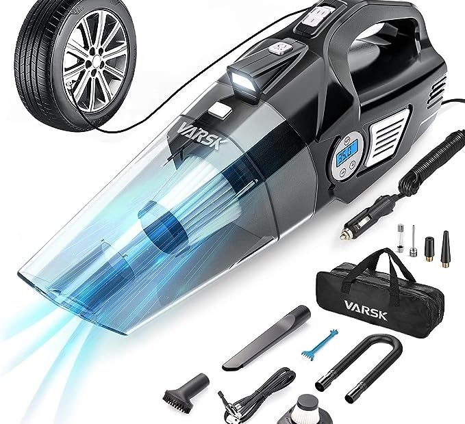 Varsk 4 In 1 Car Vacuum Cleaner With Digital Tire Pressure Gauge