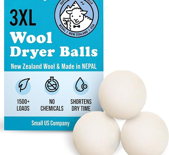 Smart Sheep 3 Pack Xl Premium Natural Fabric Softener Wool Dryer Balls