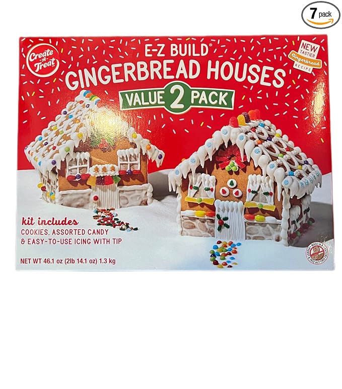 Create-A-Treat E-Z Build Gingerbread Houses, Value 2-Pack, 46.1 ounces