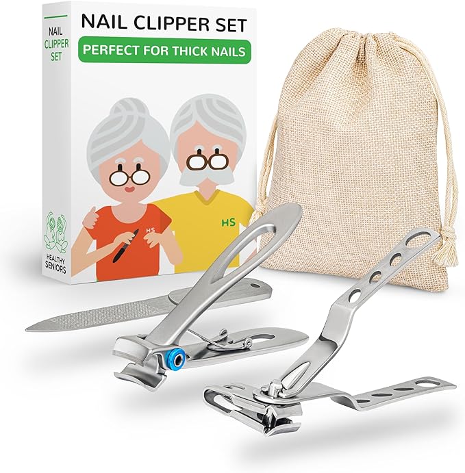 Nail Clippers Set, Easy Grip 360 Rotary Fingernail Clipper