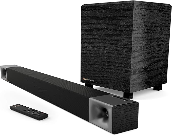 Klipsch Cinema 400 Sound Bar + 8Inch Wireless Subwoofer with HDMIARC,Black