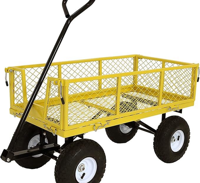 Sunnydaze Utility Cart With Removable Folding Sides