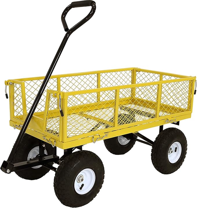 Sunnydaze Utility Cart with Removable Folding Sides