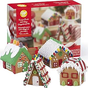 Gingerbread House Kit, Christmas Mini Village Set