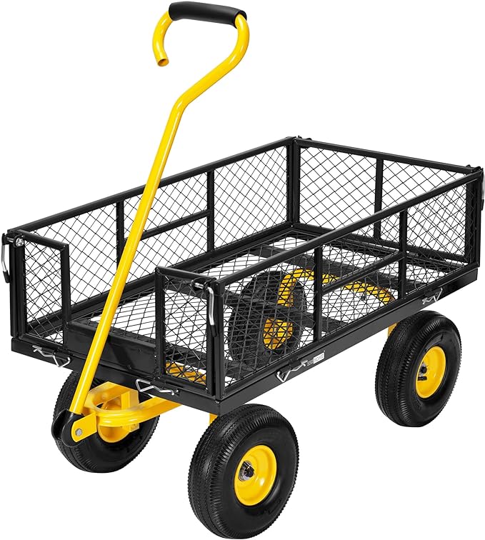 VIVOHOME Heavy Duty Mesh Steel Garden Cart