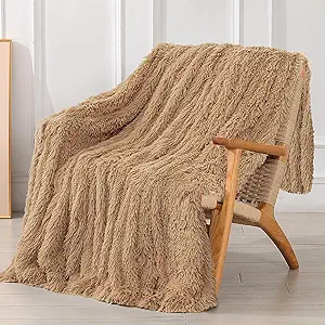 Tuddrom Decorative Faux Fur Throw Blanket